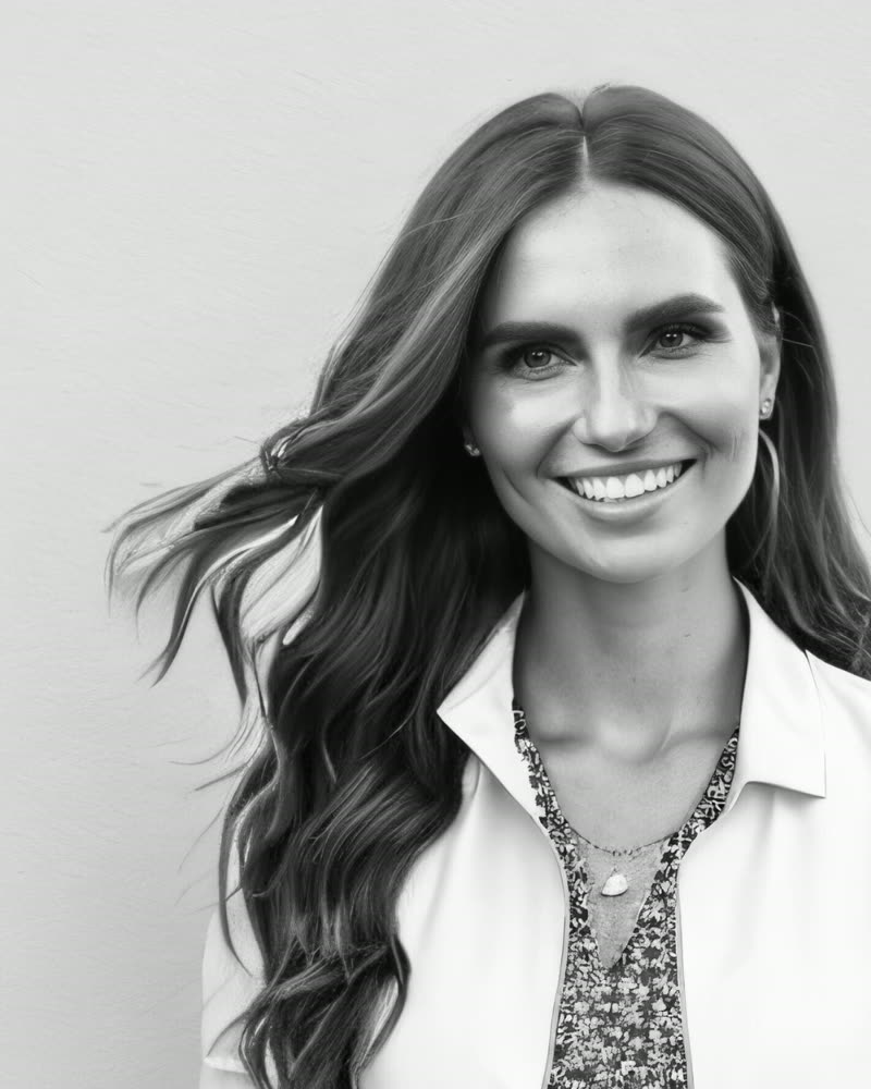 Kerrigan Legend, smiling, in black and white
